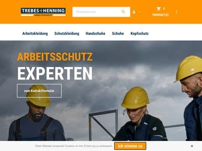 Website von Trebes & Henning Handschuhe und Arbeitsbekleidung GmbH & Co. KG