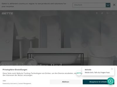 Website von BETTE GmbH & Co. KG