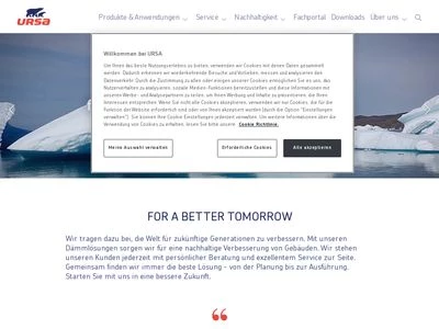 Website von URSA Deutschland GmbH