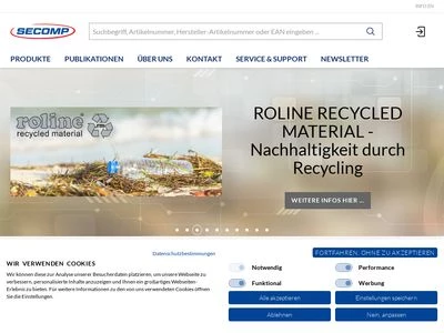 Website von SECOMP Electronic Components GmbH