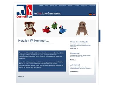 Website von Cornelissen naTierliche Geschenke GmbH & Co. KG