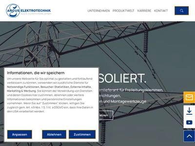 Website von ARCUS ELEKTROTECHNIK -  Alois Schiffmann GmbH