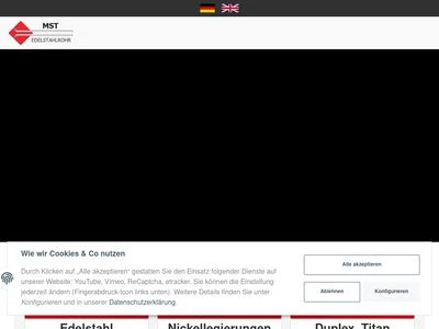 Website von MST Edelstahlrohr GmbH
