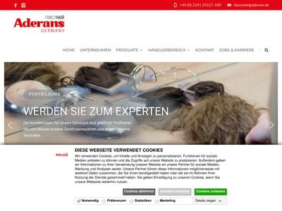 Website von Aderans Germany GmbH