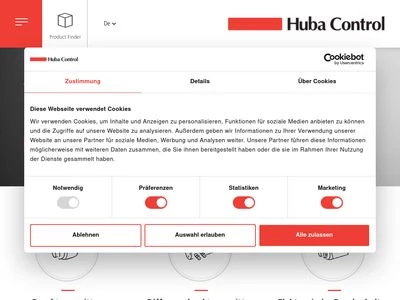 Website von Huba Control AG