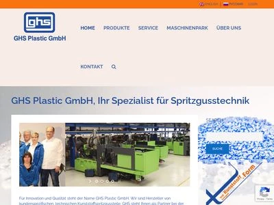 Website von GHS Plastic GmbH