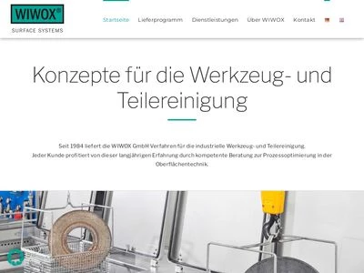 Website von WIWOX GmbH Surface Systems