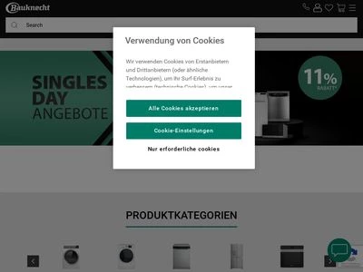 Website von Bauknecht Hausgeräte GmbH