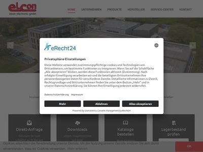 Website von elcon electronic gmbh