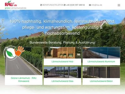 Website von RAU Lärmschutzwände – Geosystem GBK GmbH