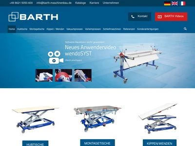 Website von Barth Maschinenbau