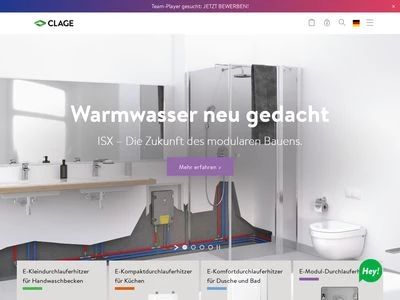 Website von CLAGE GmbH