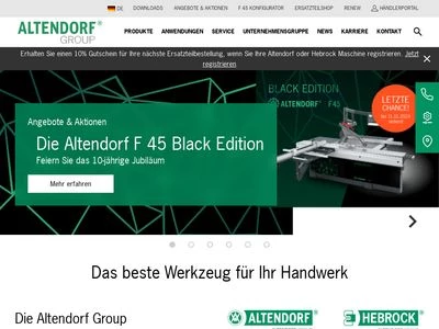 Website von Altendorf GmbH