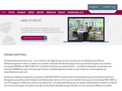 Website von MEM-O-MATIC GmbH