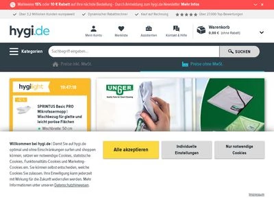 Website von Hygi.de GmbH & Co. KG