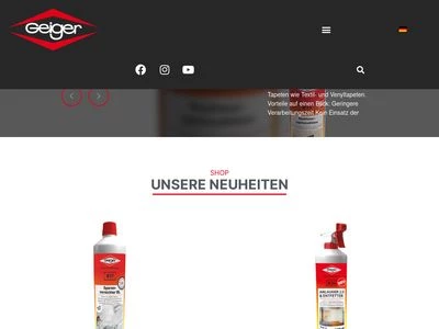 Website von GEIGER-Chemie GmbH