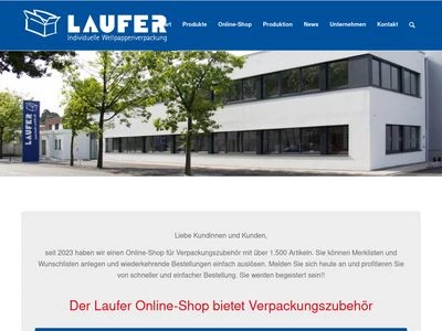 Website von Laufer Verpackungen GmbH & Co. KG