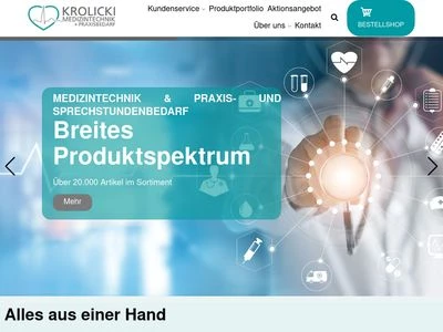 Website von Krolicki Medizintechnik + Praxisbedarf GmbH & Co. KG.