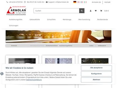 Website von Armolan Europe GmbH