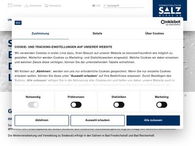 Website von Südwestdeutsche Salzwerke AG