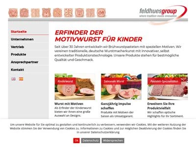 Website von Feldhues Fleischwarenbetriebe GmbH