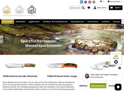 Website von PUMA GmbH IP Solingen