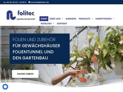 Website von folitec Agrarfolien Vertriebs GmbH