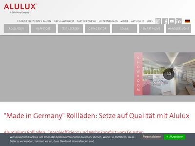 Website von Alulux GmbH