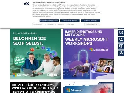 Website von TAROX AG