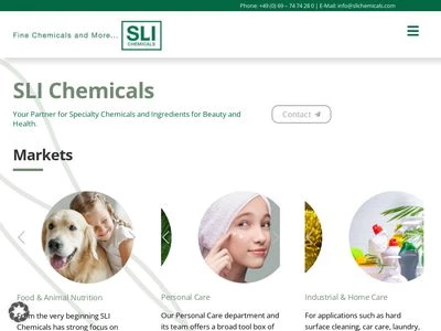 Website von SLI Chemicals GmbH