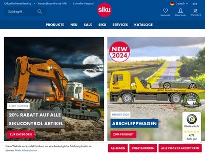 Website von Siku - Sieper GmbH