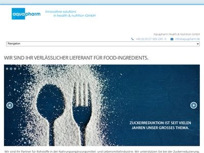 Website von Aquapharm Health & Nutrition GmbH