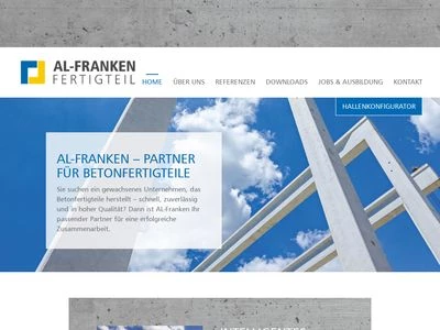 Website von AL-Franken Fertigteil GmbH