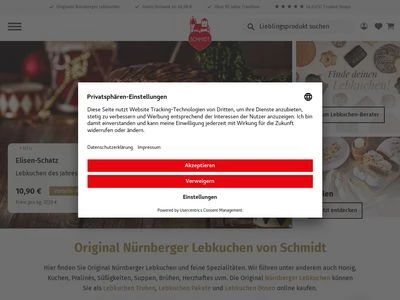 Website von Lebkuchen-Schmidt GmbH & Co. KG