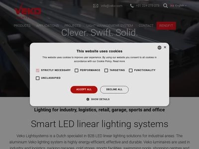 Website von Veko Lightsystems GmbH