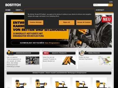 Website von Bostitch Deutschland