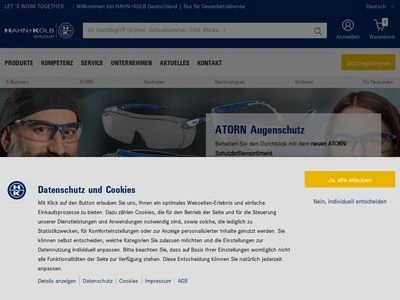 Website von HAHN + KOLB Werkzeuge GmbH