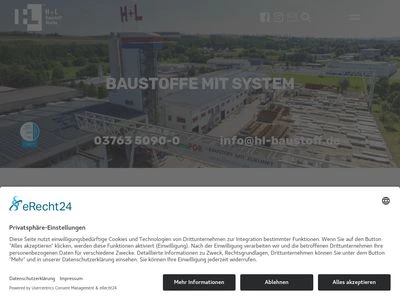 Website von H+L Baustoff GmbH