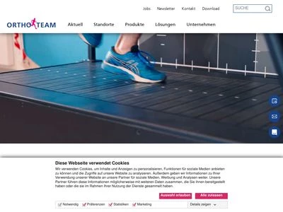 Website von ORTHO-TEAM AG