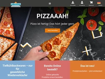 Website von ARCTIS Tiefkühlbackwaren GmbH