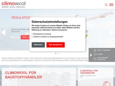 Website von climowool GmbH