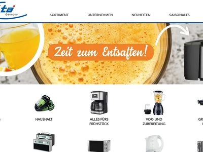 Website von ELTA International Wholesale GmbH