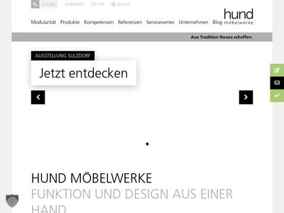 Website von Hund Möbelwerke GmbH & Co KG