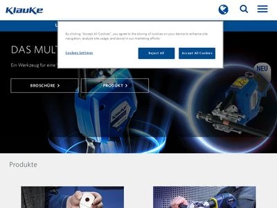 Website von Gustav Klauke GmbH