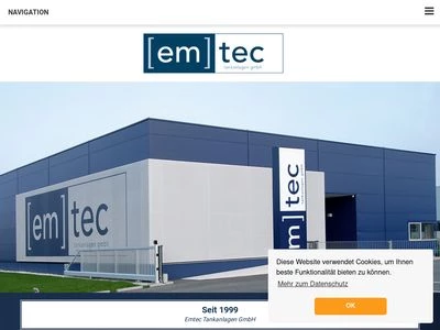 Website von emtec tankanlagen gmbh