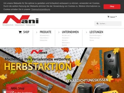 Website von Nani Verladetechnik GmbH & Co. KG