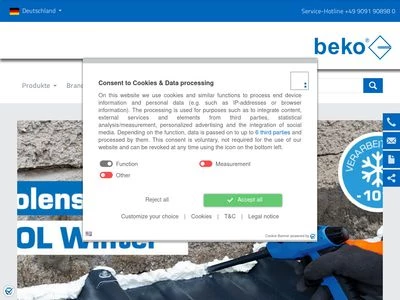 Website von beko GmbH