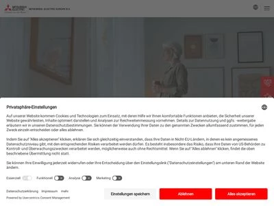 Website von Mitsubishi Electric Europe B.V.