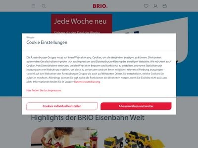 Website von BRIO GmbH - Ravensburger Spieleverlag GmbH