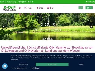 Website von X-Oil Ölbindetechnik